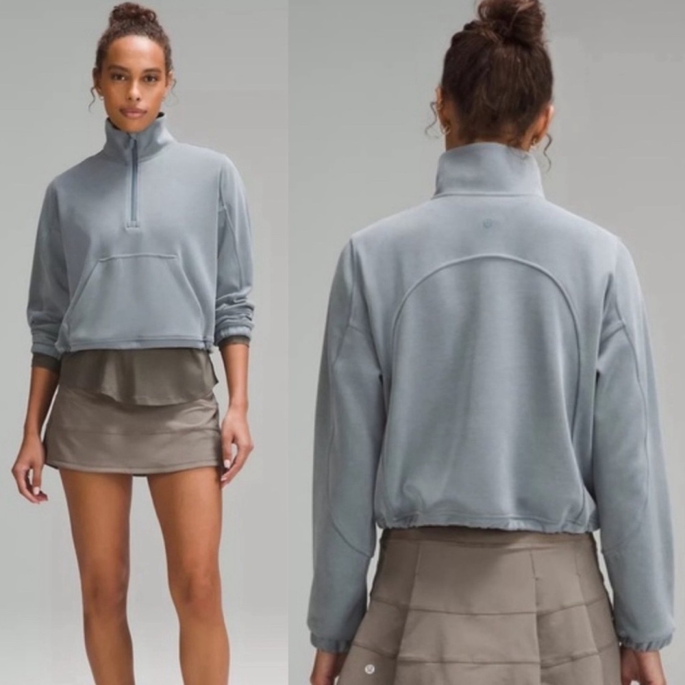 Lululemon Brushed Softstreme Half Zip Belgian Blue Size 6
